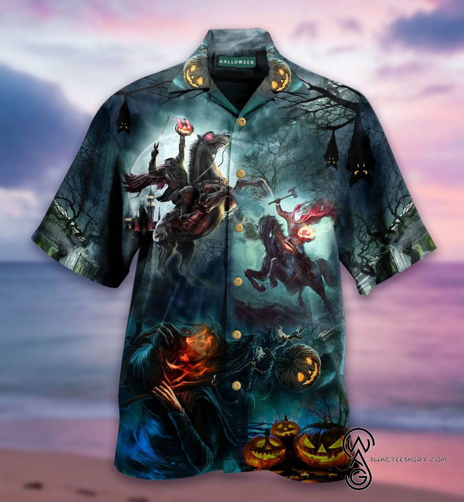 [Top Trending] Halloween Ghost Party Full Printing Hawaiian Shirt Funny Hawaiian Beach Gift Casual Shirt